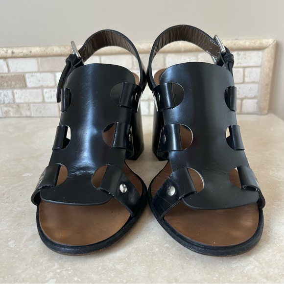 $895~MARNI~Black Leather Slingback Block Heel Gladiator Open Toe Sandals~36/6 - Picture 2 of 11
